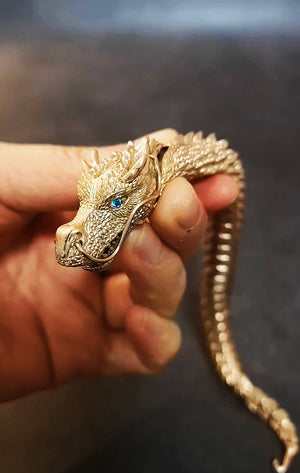 Gold Dragon Silver Bracelet Chain Tartaria Onlinestore