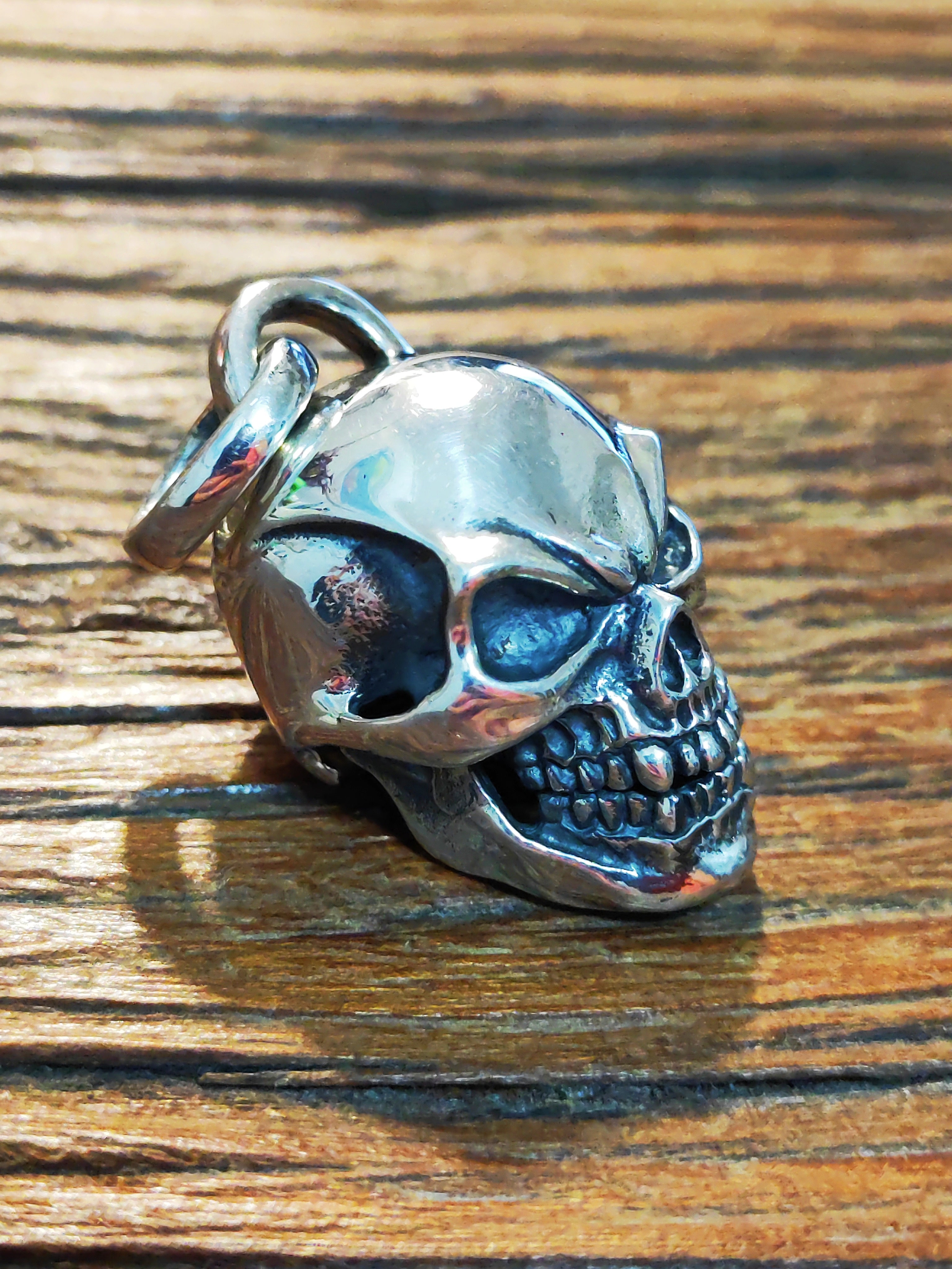 Large Punk Skull Silver Pendant (Item No. P0102) Tartaria Onlinestore