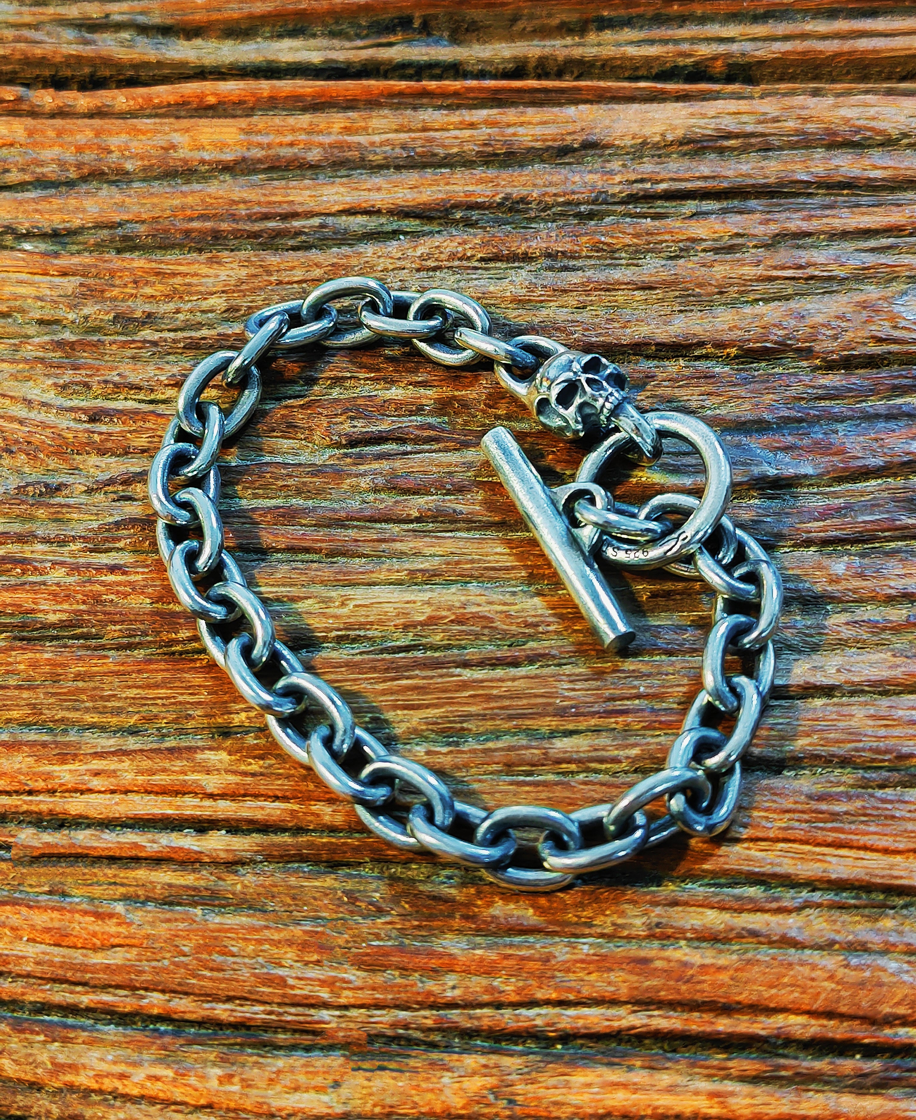 Skull Silver Bracelet Chain (Item No. B0440) Tartaria Onlinestore