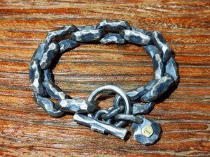 Heavy Metal Hammered Silver Bracelet (Oxidized) (Item No.B0608) Tartaria Onlinestore