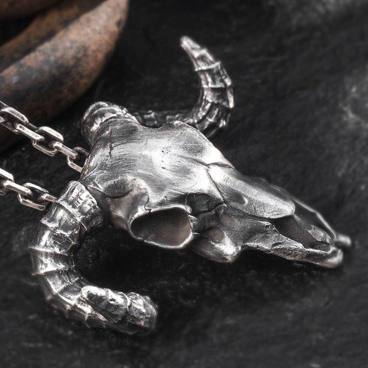 Ram Skull Silver Pendant (Item No. P0093)