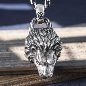 Lion Head Silver Pendant (Item No. P0088)