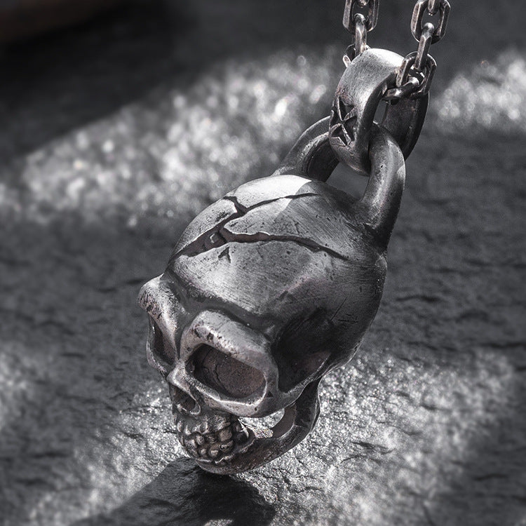 Large Punk Skull Silver Pendant (Item No. P0095) Tartaria Onlinestore