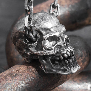 Classic Punk Skull Silver Pendant (Item No. P0014) Tartaria Onlinestore
