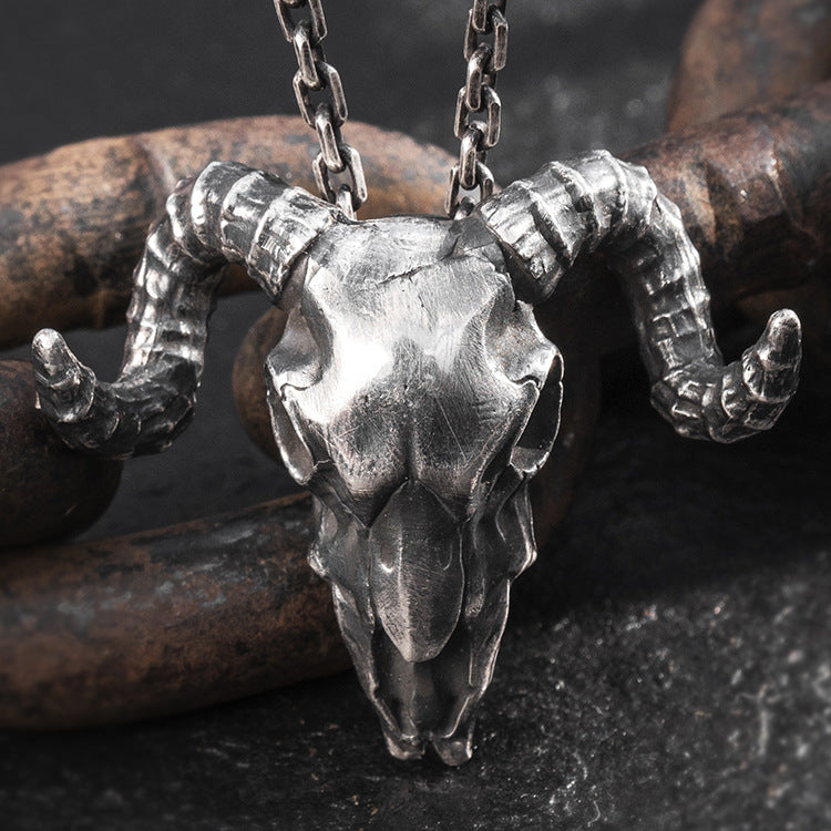 Ram Skull Silver Pendant (Item No. P0093)