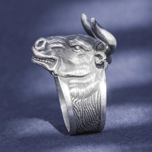 Bull Head Silver Ring (Item No. R0072) Tartaria Onlinestore