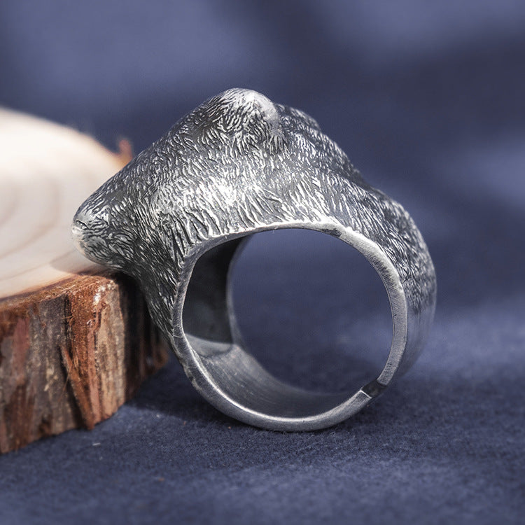 Bear Head Silver Ring (Item No. R0059) Tartaria Onlinestore