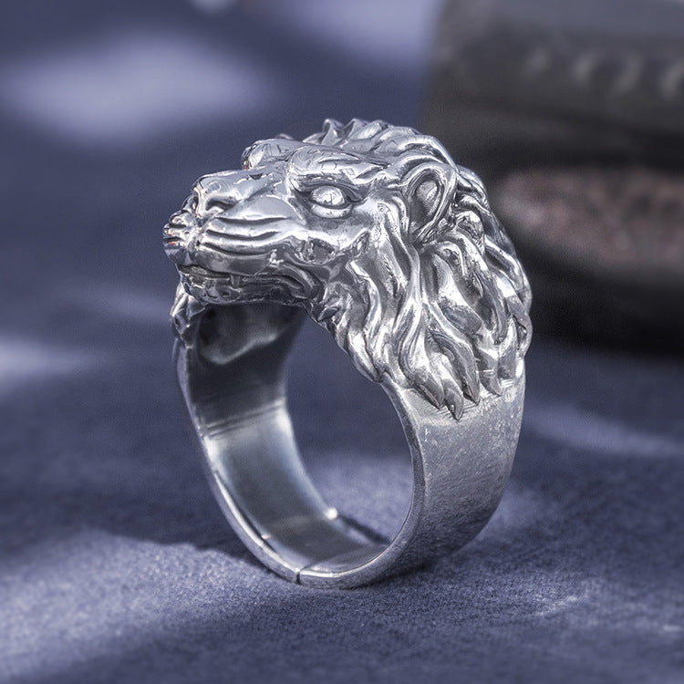 Fury Lion Head Silver Ring (Item No. R0075) Tartaria Onlinestore