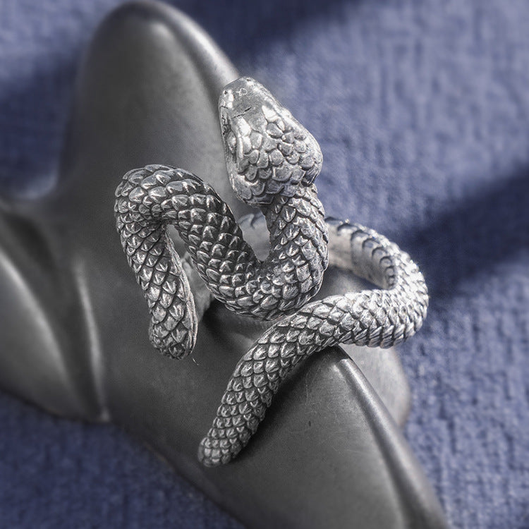 Long Snake Silver Ring (Item No. R0055)