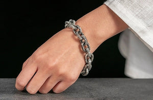 Heavy Metal Silver Bracelet Chain  (Item No. B0144) Tartaria Onlinestore