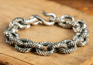 Heavy Metal Silver Bracelet Chain  (Item No. B0144) Tartaria Onlinestore