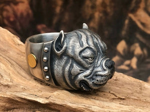 Pit Bull Silver Ring (Item No. R0110) Tartaria Onlinestore