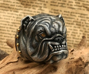 Bulldog Silver Ring (Item No. R0111) Tartaria Onlinestore