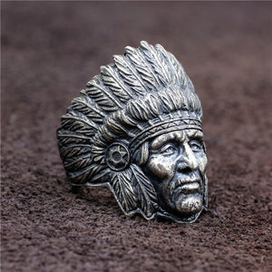 Native Chief Silver Ring (Item No. R0021) Tartaria Onlinestore