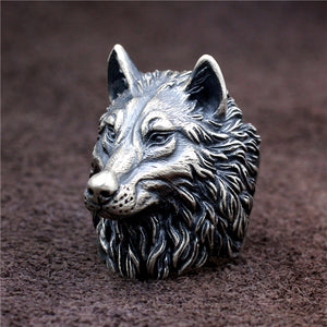 Large Wolfhead Silver Ring (Item No. R0032) Tartaria Onlinestore
