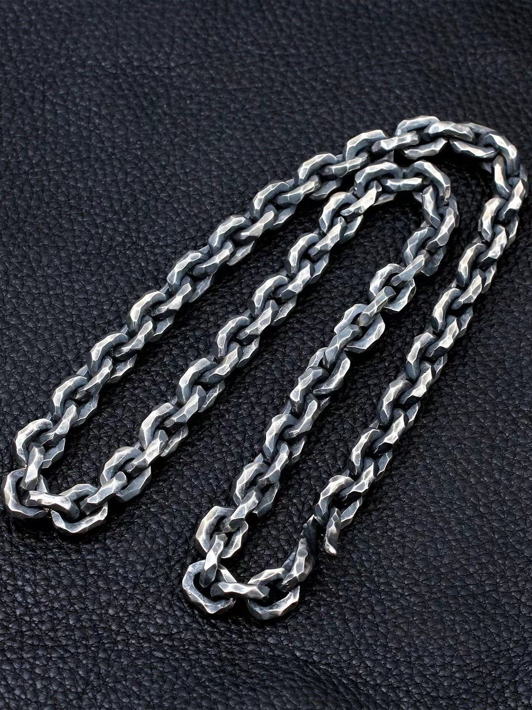 10mm Hammered Silver Necklace Chain (Item No. N0090) Tartaria Onlinestore