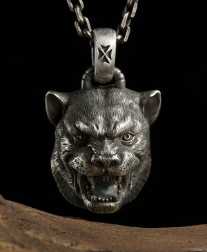 Leopard Head Silver Pendant (Item No. P0079) Tartaria Onlinestore