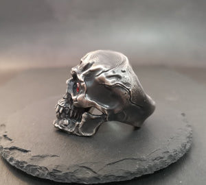 Ruby Eyes Skull Silver Ring  (Item No. R0088) Tartaria Onlinestore