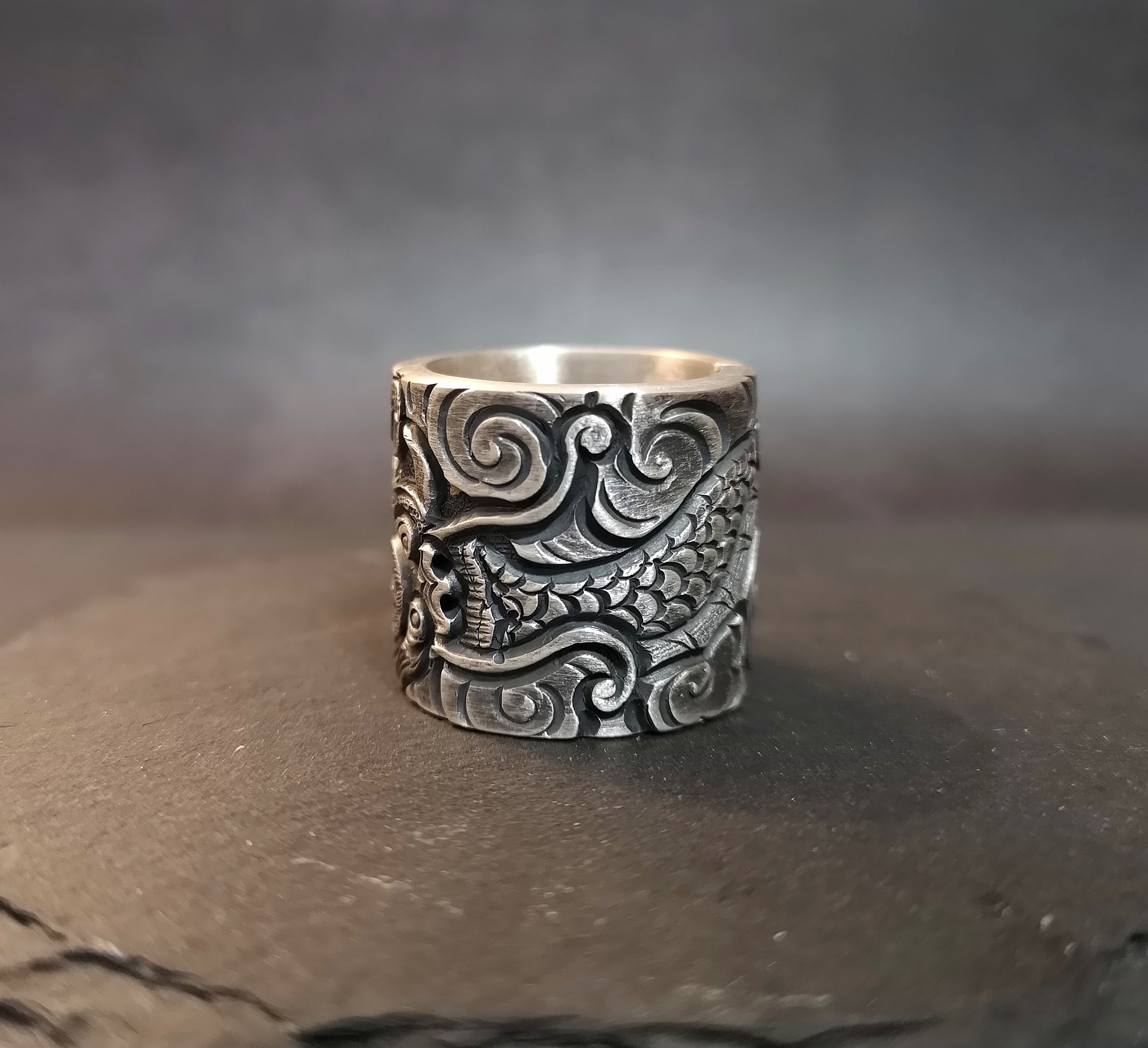 Large Dragon Silver Ring (Item No. R0046) Tartaria Onlinestore