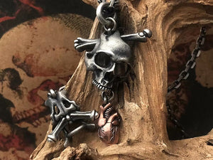 Skull & Heart Pendant Necklace Chain（Item No. N0109) Tartaria Onlinestore