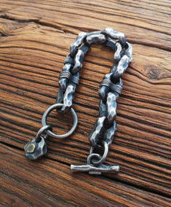 Heavy Metal Hammered Silver Bracelet  (Item No. B0124) Tartaria Onlinestore