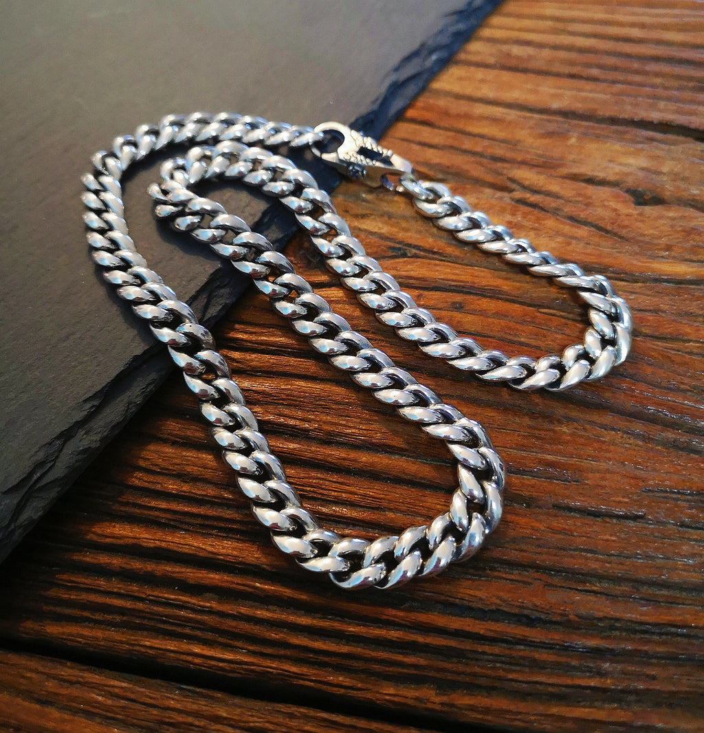 Cuban Link Silver Necklace Chain （Item No. NC01) Tartaria Onlinestore