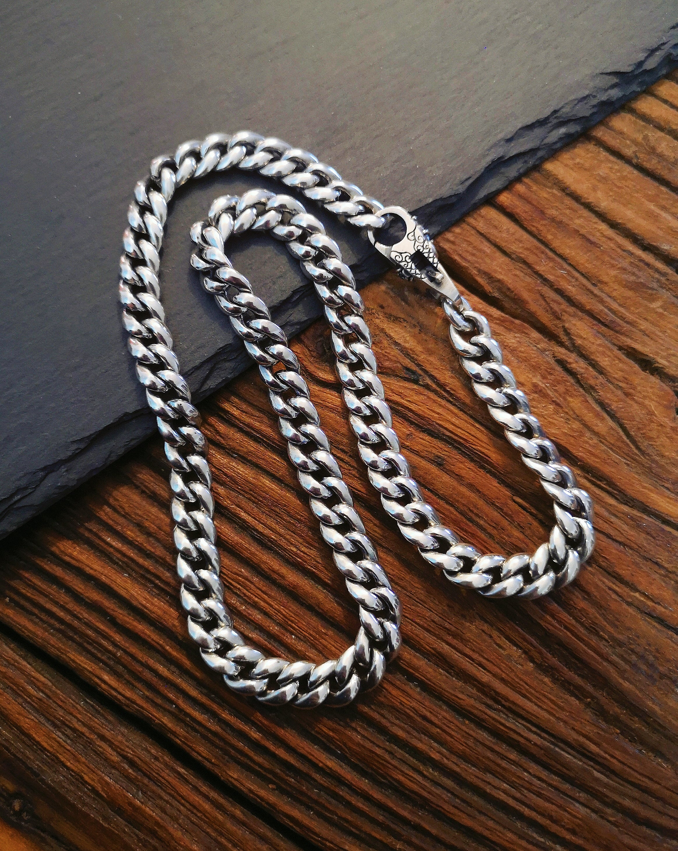 Cuban Link Silver Necklace Chain （Item No. NC01) Tartaria Onlinestore