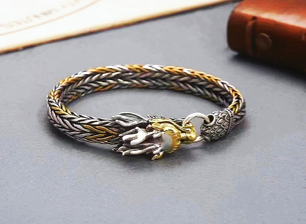 Dragon braided Silver Bracelet chain (Item No. B0567) Tartaria Onlinestore