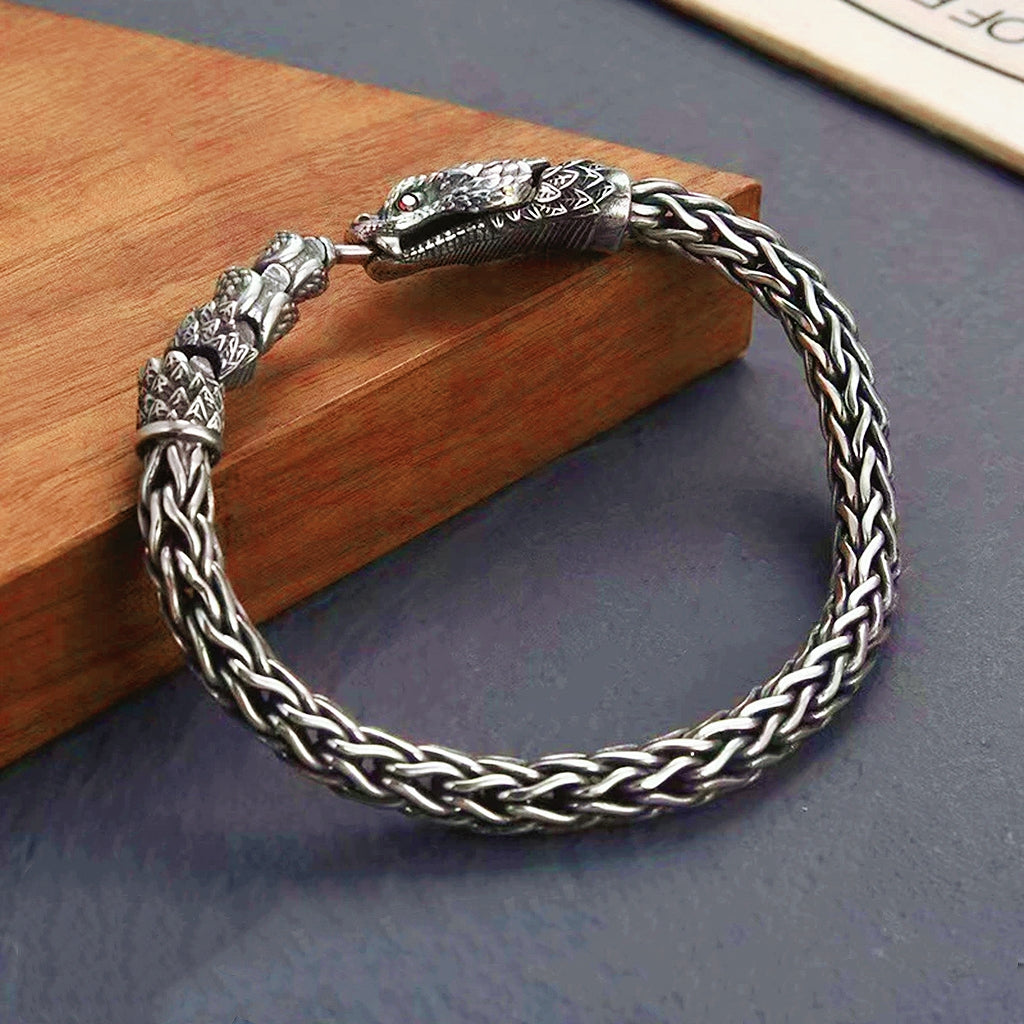 Ouroboros Silver Bracelet Chain (Item No. B0570) Tartaria Onlinestore