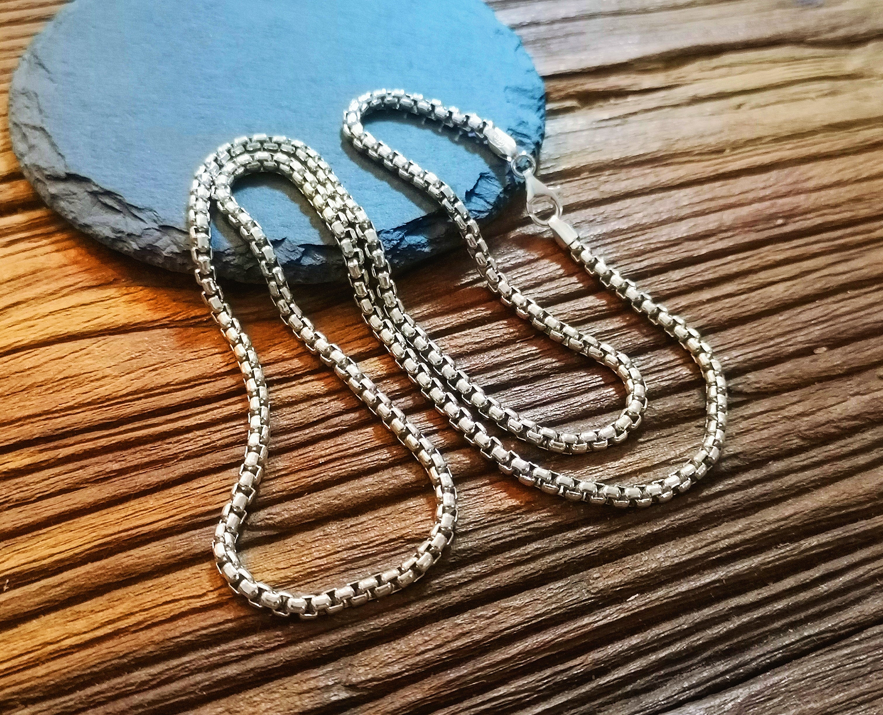 Box Silver Necklace Chain (Item No. N0008) Tartaria Onlinestore