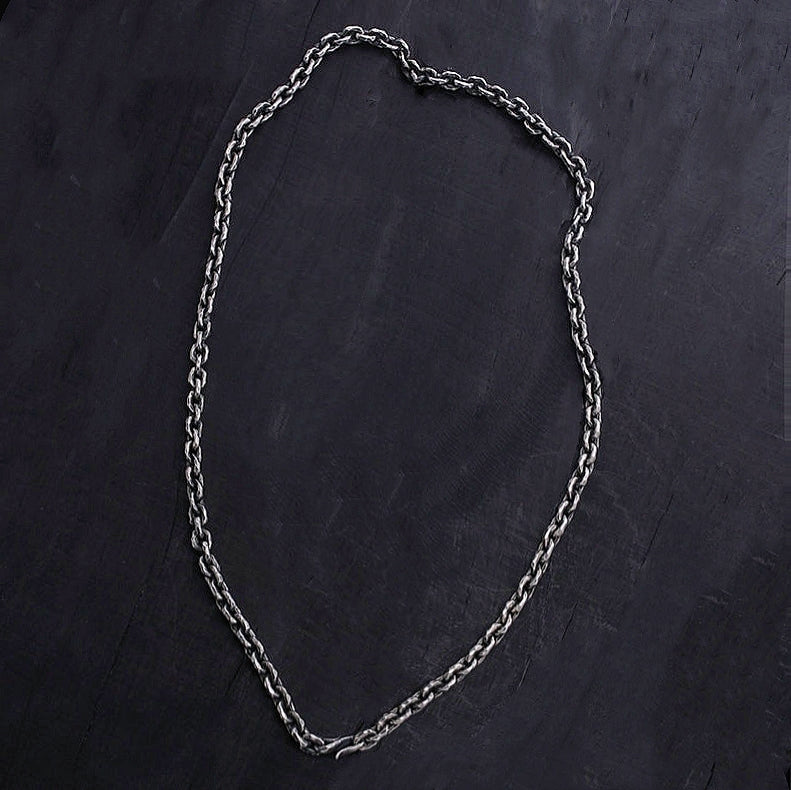 6mm Hammered Silver Necklace Chain （Item No. N0091) Tartaria Onlinestore