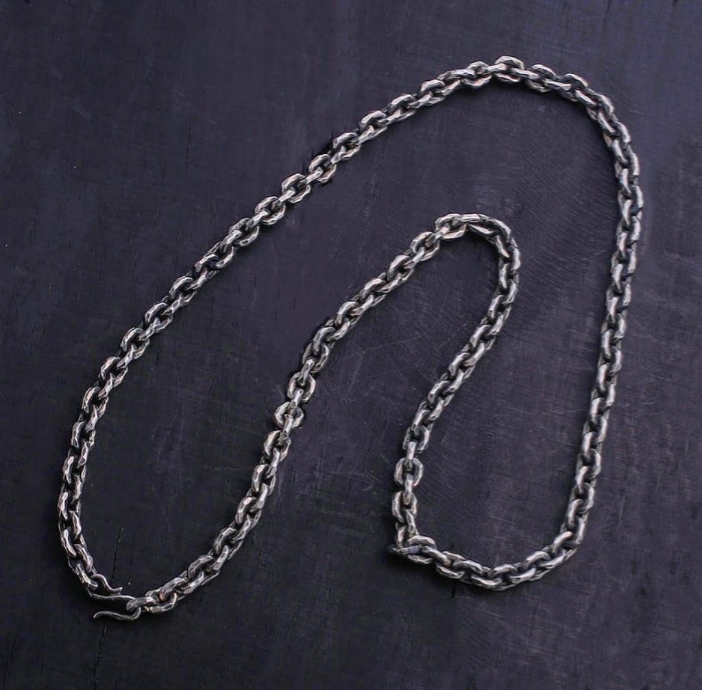 6mm Hammered Silver Necklace Chain （Item No. N0091) Tartaria Onlinestore