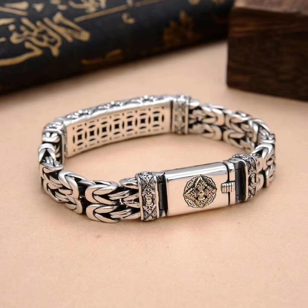 Vajra Pestle Silver Bracelet Chain (Item No. B0011) Tartaria Onlinestore