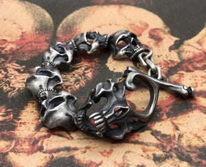Large Skull Silver Bracelet Chain (Item No. B0443) Tartaria Onlinestore