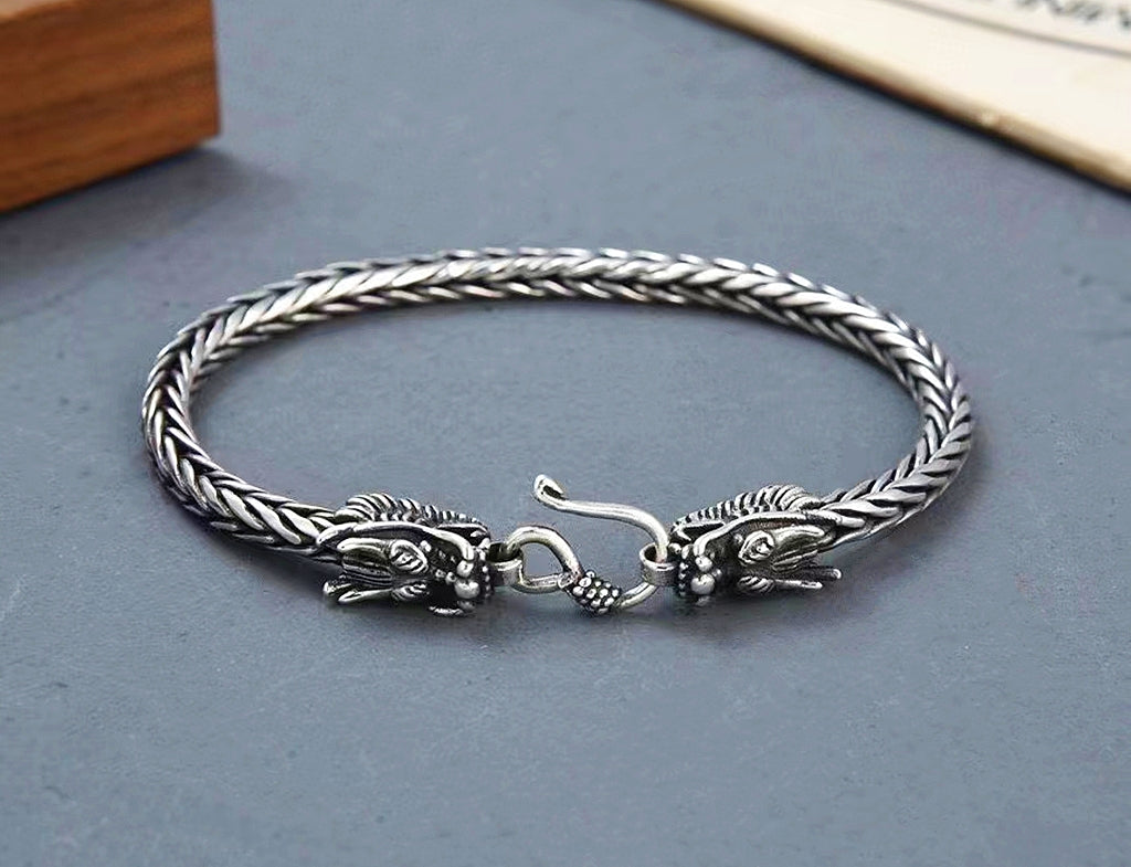 Dragon Head Silver Bracelet (Item No. B0463) Tartaria Onlinestore