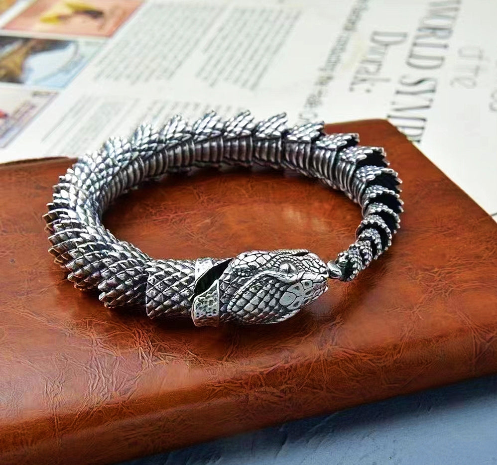 Ouroboros Silver Bracelet Chain (Item No. B0534) Tartaria Onlinestore