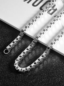 Platinum Silver Necklace Box Chain (Item No. N0095) Tartaria Onlinestore