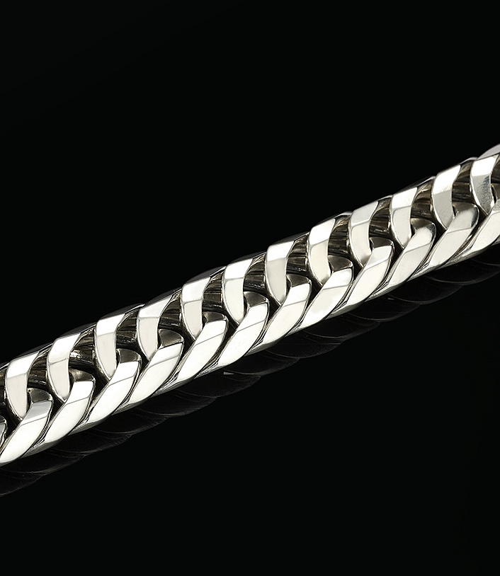 12 Facets High Polished Sterling Silver Bracelet (Item No. B0562) Tartaria Onlinestore